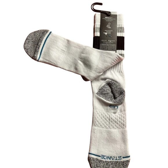 Stance Men's INFIKNIT Boyd ST Stripe Crew Socks White Black Grey L A556A20BOS - Picture 7 of 9